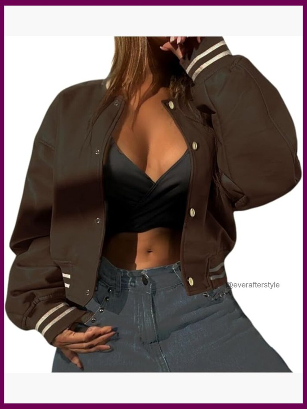 Faux Leather Cropped Varsity Bomber Motorcycle Jacket Y2K Streetwear
